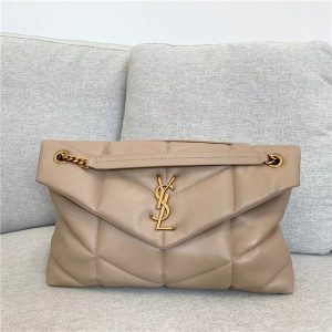 YSL LOULOU Puffer Medium Bag Dark Beige/Gold