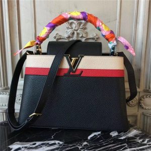 Louis Vuitton Capucines PM Black/Red/Gold