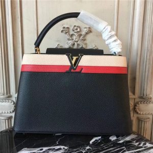 Louis Vuitton Capucines MM Black/Red/Gold