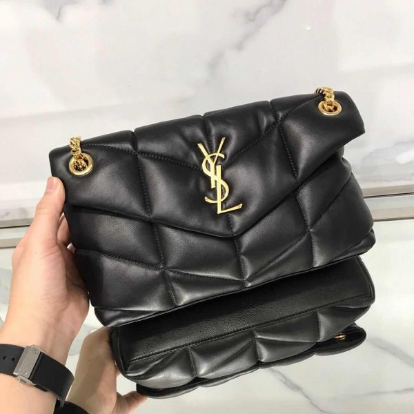 YSL LOULOU Puffer Small Bag Black/Gold