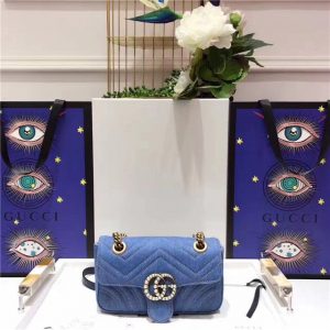Gucci GG Marmont Mini Bag Denim