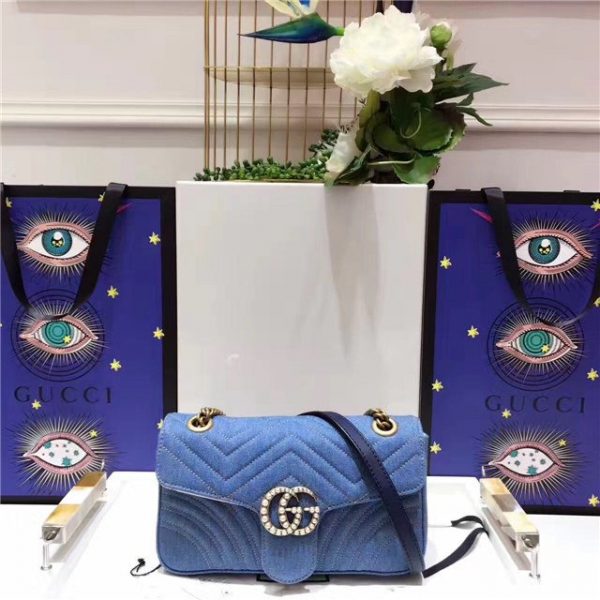 Gucci GG Marmont Medium Shoulder Bag Denim