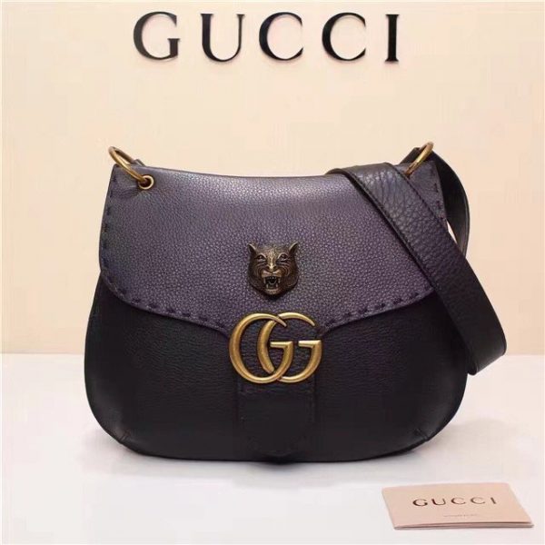 Gucci GG Marmont Animalier Replica Shoulder Bag Black