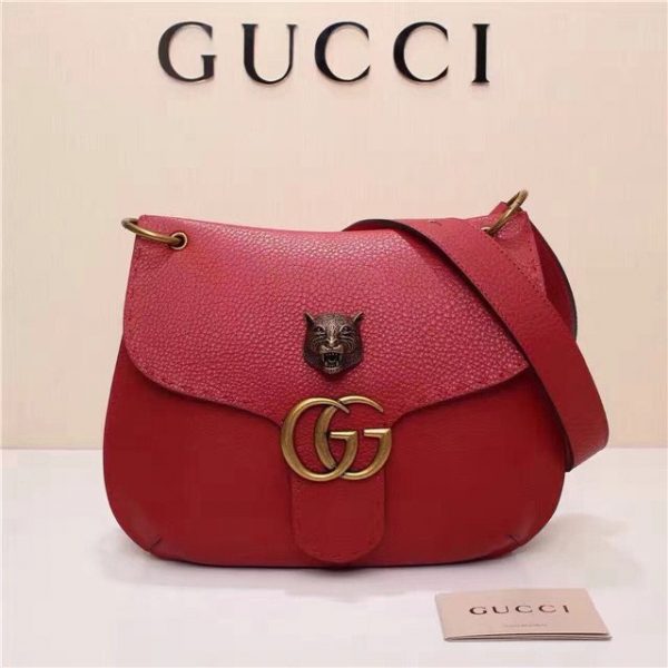 Gucci GG Marmont Animalier Replica Shoulder Bag Red