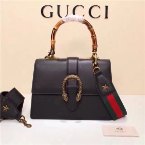 Gucci Dionysus Leather Top Handle Bag Black