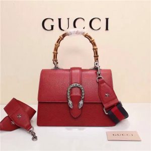 Gucci Dionysus Pebbled Leather Replica Top Handle Bag Red