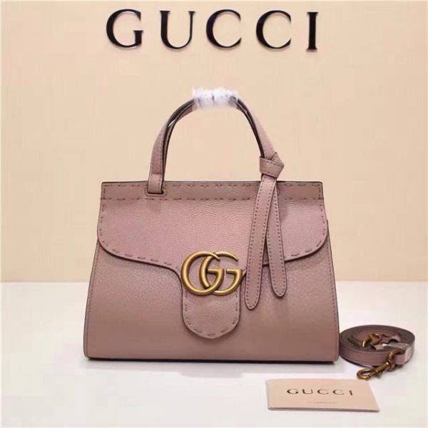 Gucci GG Marmont Top Handle Fake Mini Bag Antique Rose