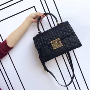 Gucci Padlock GG Signature Top Handle Bag Fake Black