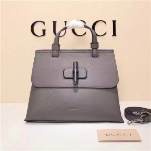 Gucci Bamboo Daily Small Fake Top Handle Bag Grey