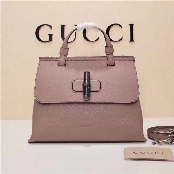 Gucci Bamboo Daily Small Fake Top Handle Bag Nude