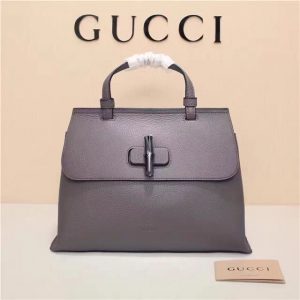 Gucci Bamboo Daily Medium Top Handle Bag Grey