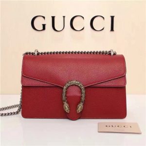 Gucci Dionysus GG Supreme Leather Shoulder Fake Handbag Red