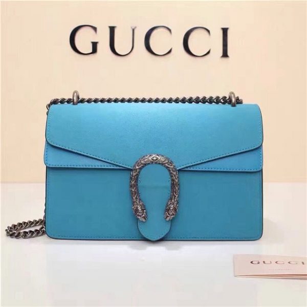 Gucci Dionysus GG Supreme Suede Fake Shoulder Bag Blue