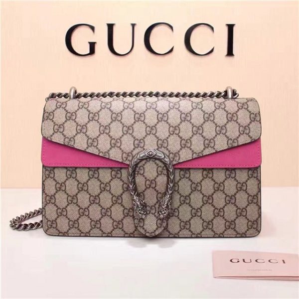 Gucci Dionysus GG Supreme Fake Canvas Brown/Pink