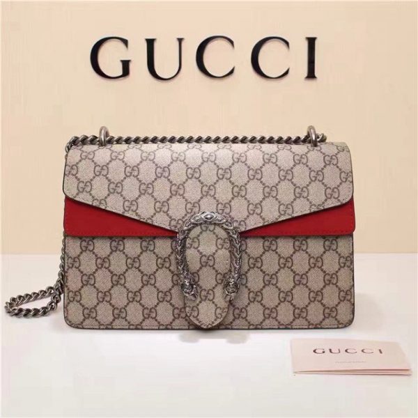 Gucci Dionysus GG Supreme Fake Canvas Brown/Red