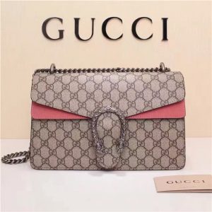 Gucci Dionysus GG Supreme Fake Canvas Rose/Pink