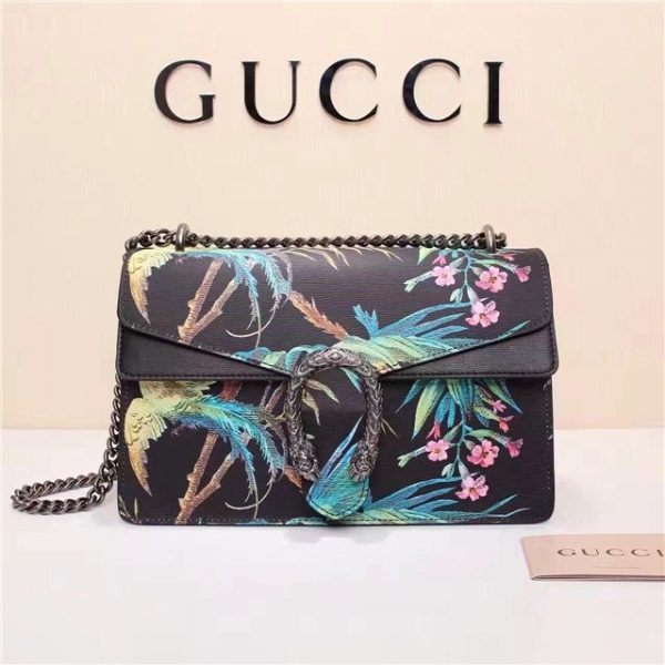 Gucci Dionysus Blooms Print Shoulder Bag Bird Print