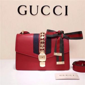 Gucci Sylvie Shoulder Bag Hibiscus Red