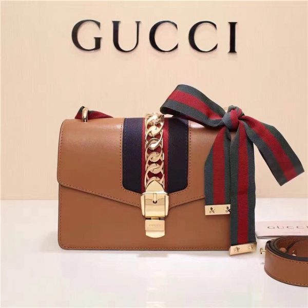 Gucci Sylvie Shoulder Bag Tan