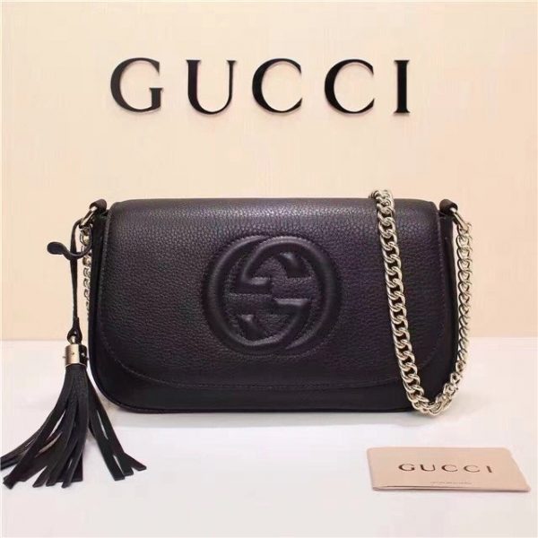Gucci Soho Leather Shoulder Replica Replica Bag Black
