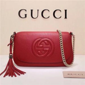 Gucci Soho Leather Shoulder Replica Replica Bag Red