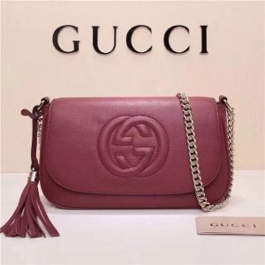 Gucci Soho Leather Shoulder Replica Replica Bag Wine