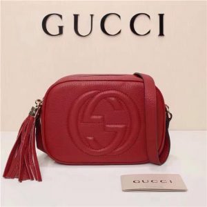 Gucci Soho Leather Replica Disco Bag Red