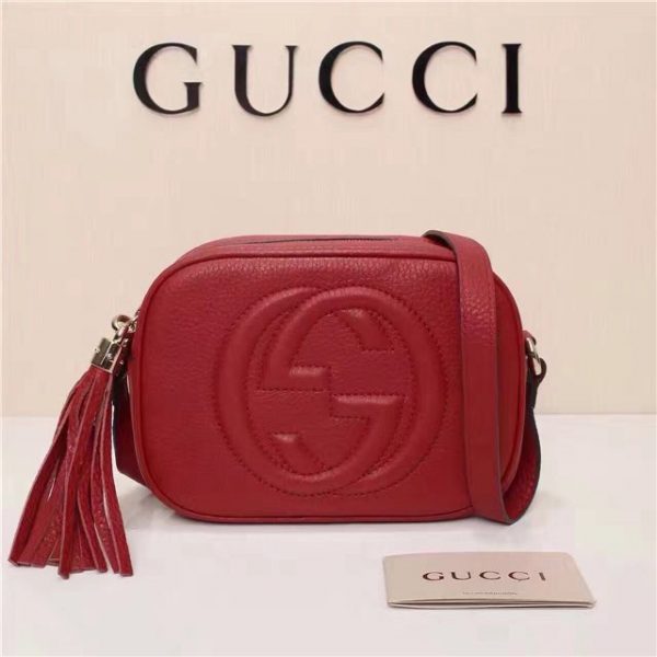 Gucci Soho Leather Replica Disco Bag Red