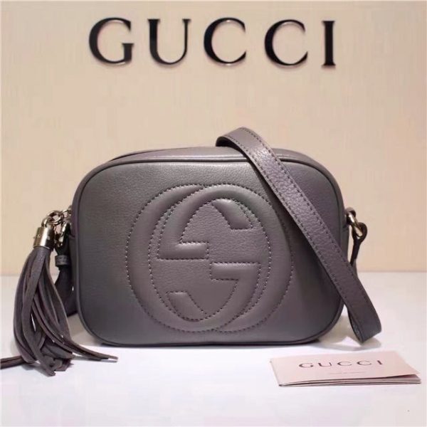 Gucci Soho Leather Replica Disco Bag Grey