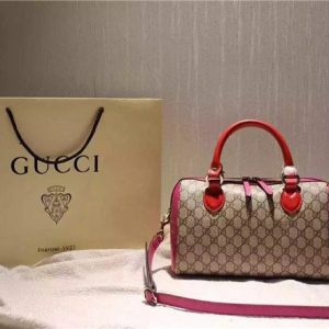 Gucci GG Supreme Small Boston Top Handle Pink