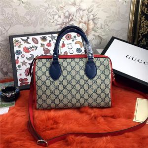 Gucci GG Supreme Small Blue Boston Top Handle