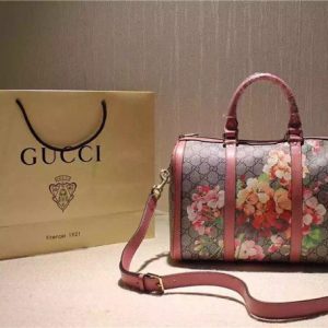 Gucci GG Small Blooms Supreme Boston Top Handle Rose