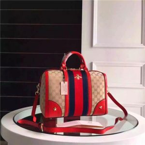 Gucci Vintage Web Embroidered Bag Red