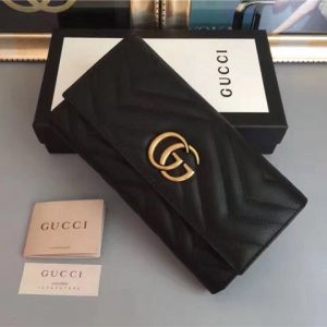 Gucci GG Replica Marmont Continental Wallet Black