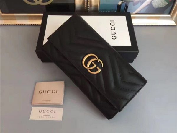 Gucci GG Replica Marmont Continental Wallet Black