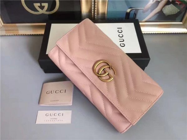 Gucci GG Replica Marmont Continental Wallet Light Pink
