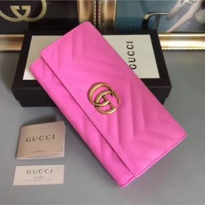 Gucci GG Replica Marmont Continental Wallet Pink