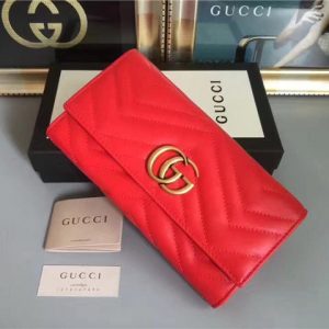 Gucci GG Replica Marmont Continental Wallet Red