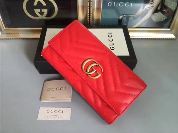 Gucci GG Replica Marmont Continental Wallet Red