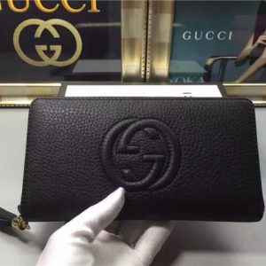 Gucci Soho Leather Zip Around Wallet Black