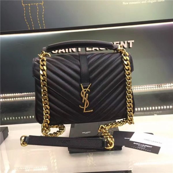 Yves Saint Laurent Classic Medium College Bag Black/Gold