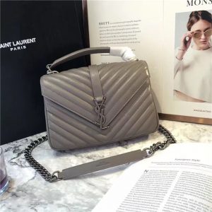 Yves Saint Laurent Classic Medium College Bag Grey/Silver