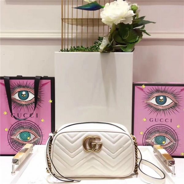 Gucci GG Marmont Matelasse Medium Replica Shoulder Bag White