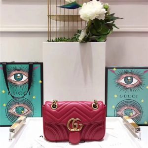 Gucci GG Marmont Replica Matelasse Mini Bag Red