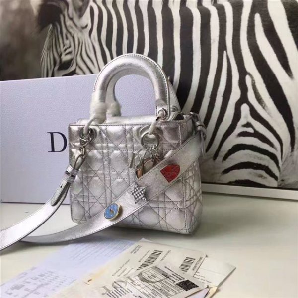 Christian Dior My Lady Dior Customizable Shoulder Strap Silver-Toner