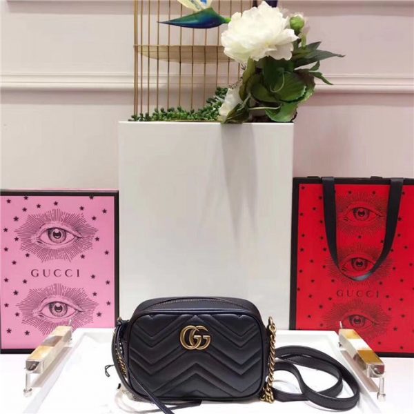 Gucci GG Marmont Matelasse Replica Mini Bag Black