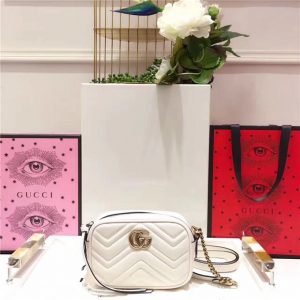 Gucci GG Marmont Matelasse Replica Mini Bag White