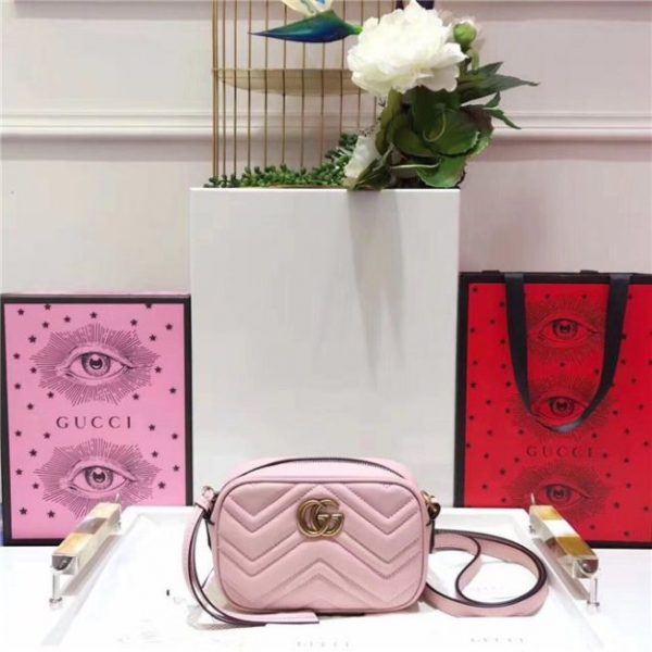 Gucci GG Marmont Matelasse Replica Mini Bag Light Pink