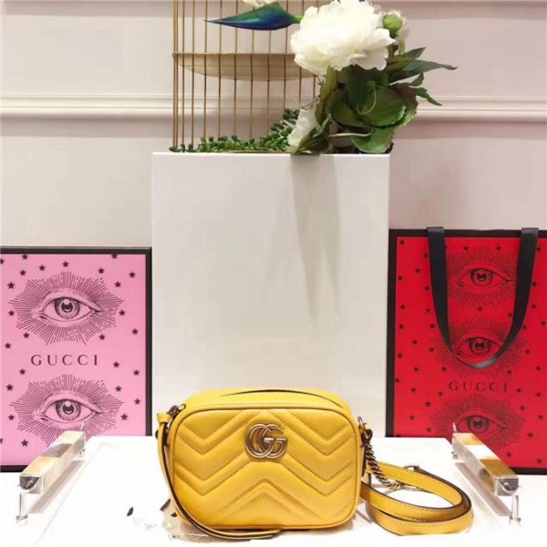 Gucci GG Marmont Matelasse Replica Mini Bag Yellow
