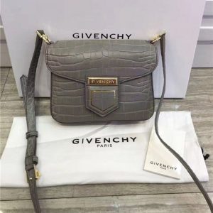 Givenchy Nobile Mini Shoulder Bag Grey Croc-effect